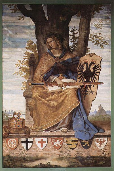 Philipp veit Fresco in the Stadelschen Institute, right side, scene, allegorical figure of Germania Sweden oil painting art
